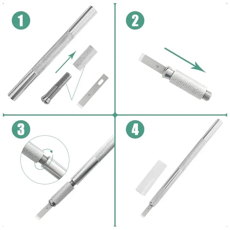100/20 pièces 4 #   Couteau de Scalpel en métal, lames de couteau à graver, bricolage, couteau à Scu