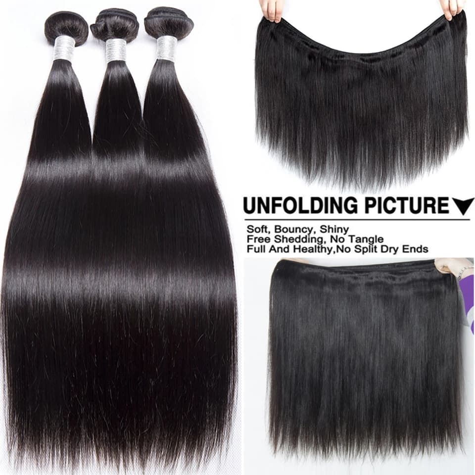 Beautorch-Tissage en lot indien naturel Remy lisse 32 pouces, extensions de cheveux humains, noir de