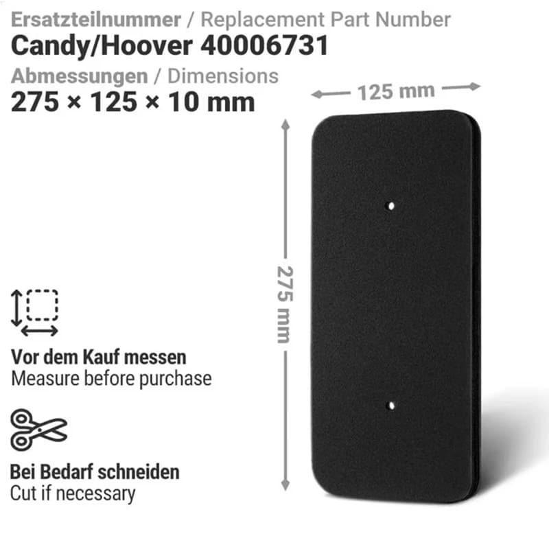 Pièces de rechange pour sèche-linge Hoover Candy, filtre à mousse pour évaporateur, pièce éponge, 40