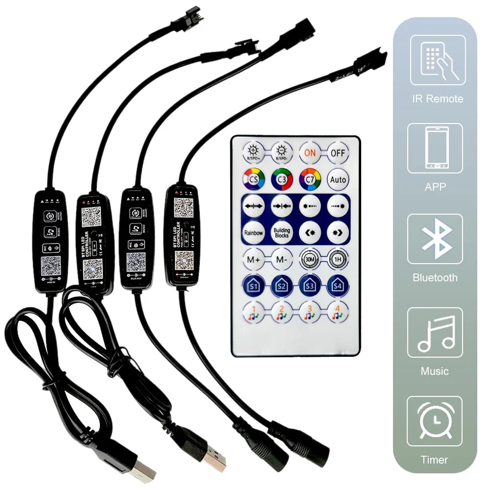 WS2811 WS2812B LED de contrôle Bluetooth musique micro intégré 28 touches télécommande adressable in