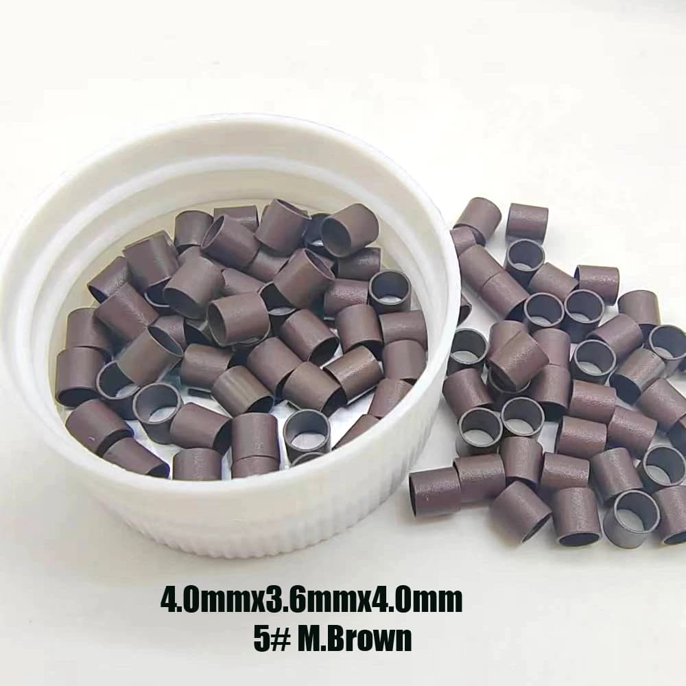 Micro-anneaux 1000 pièces, micro-tubes en cuivre 4,0x3,6x4,0mm, anneaux pour extensions capillaires,