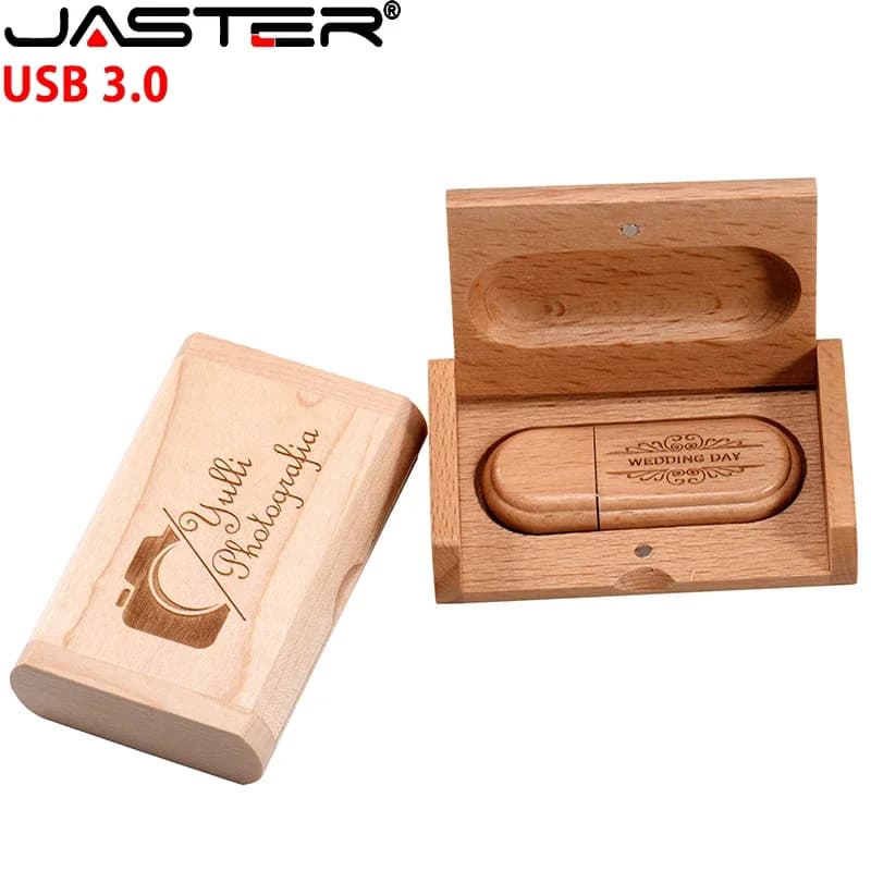 Lot de 20 clés USB 3.0 en bois, 128 go, clé USB haute vitesse, 64 go, 32 go, avec boîte, clé USB cré