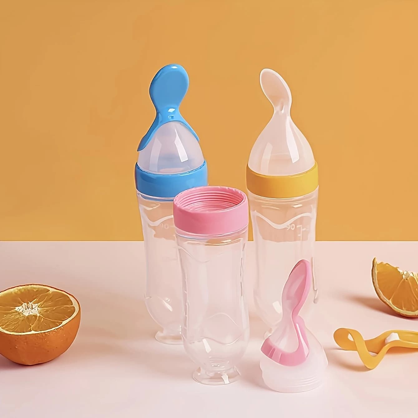 Ensemble d'alimentation pour bébé 4 pièces, biberon avec Base d'aspiration, biberon pour céréales de