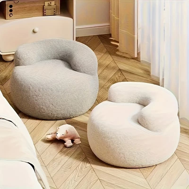 Canapé rond avec rangement – Chaise et tabouret double fonction peu encombrant, siège coussin doux e