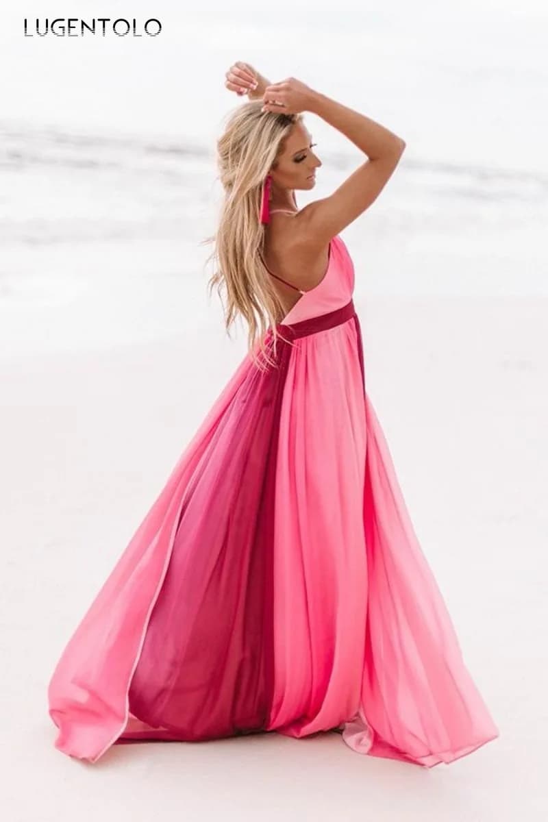 Robe sexy à bretelles spaghetti pour femmes, maille, col en V, mince, grande balançoire, couleurs ar