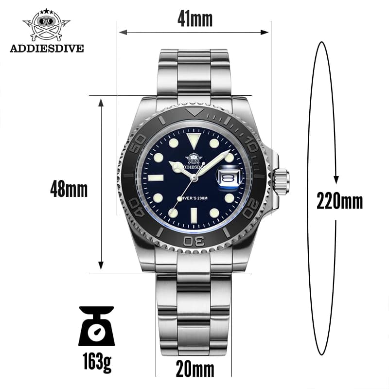 ADDIESDIVE luxueux montre à Quartz analogique pour hommes BGW9 lumineux 20 barres étanche hommes plo