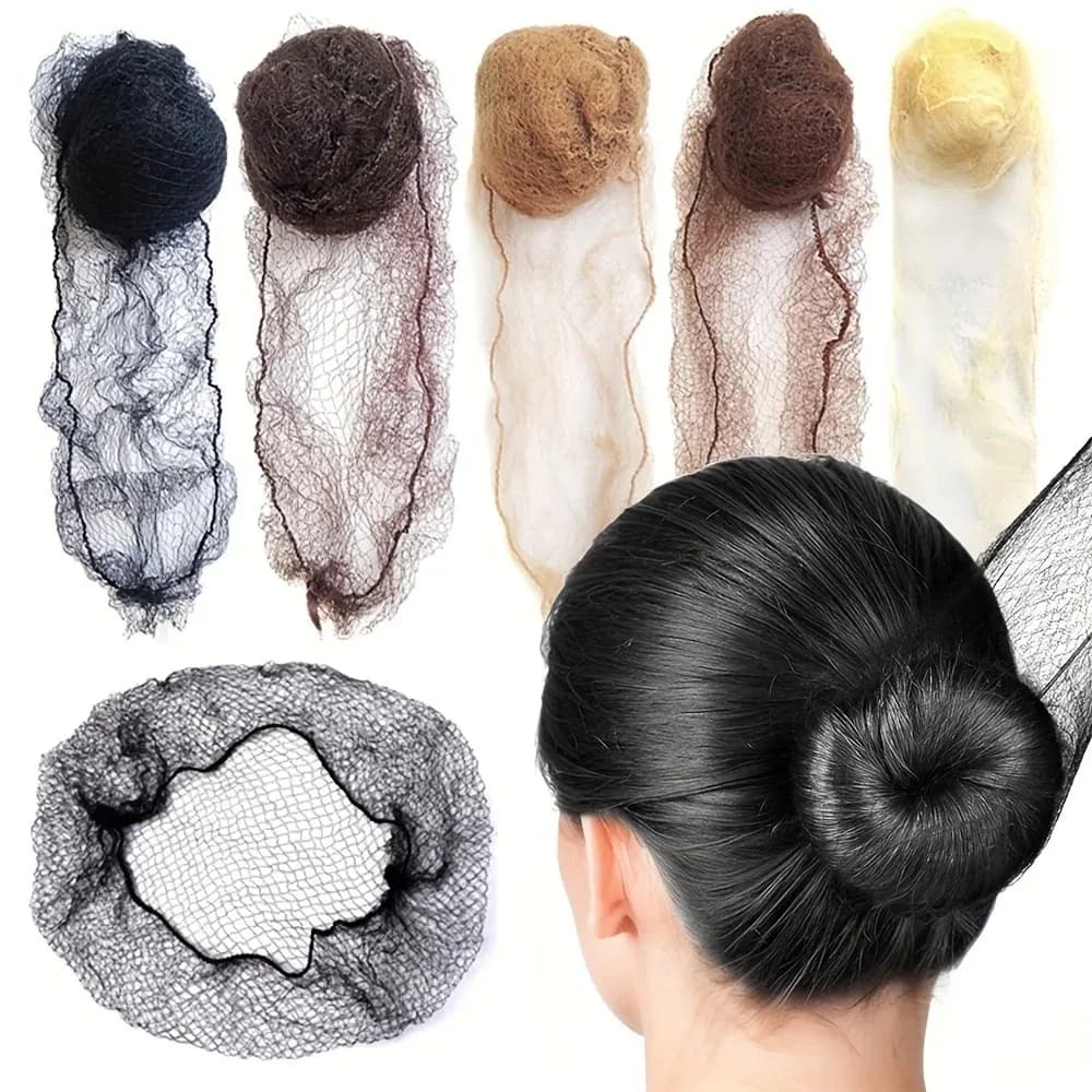 Lot de 20 résilles à cheveux en nylon durables pour chignon, outil de coiffure, noir, beige, marron,
