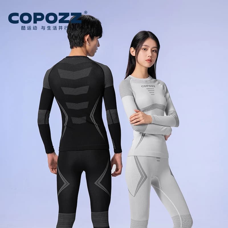 COPOZZ hiver Ski sous-vêtement thermique ensembles hommes femmes anti-transpiration respirant séchag