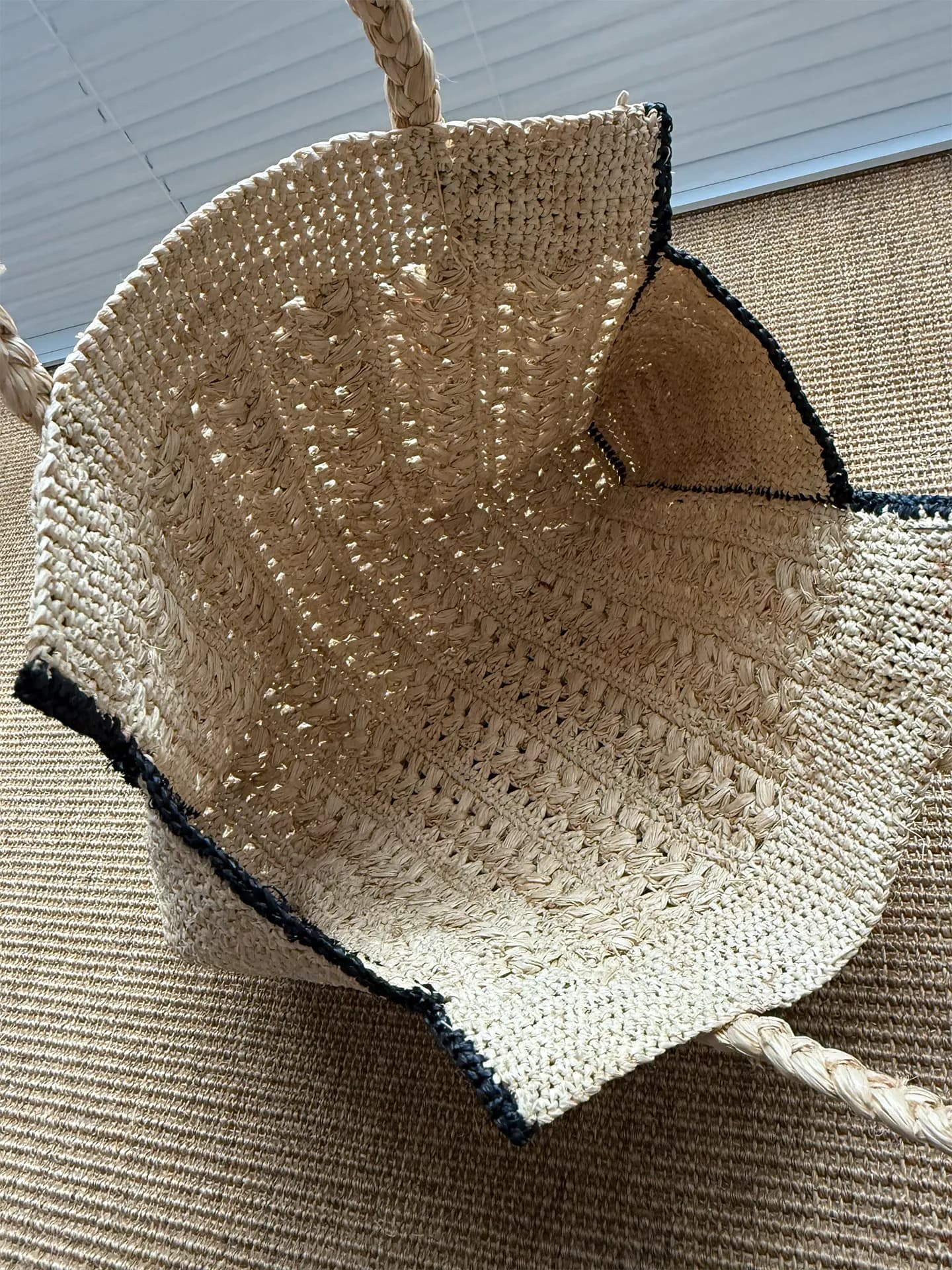 Sac de plage tressé vintage français Lafite, fait main, polyvalent, grande capacité, pour femme, ten