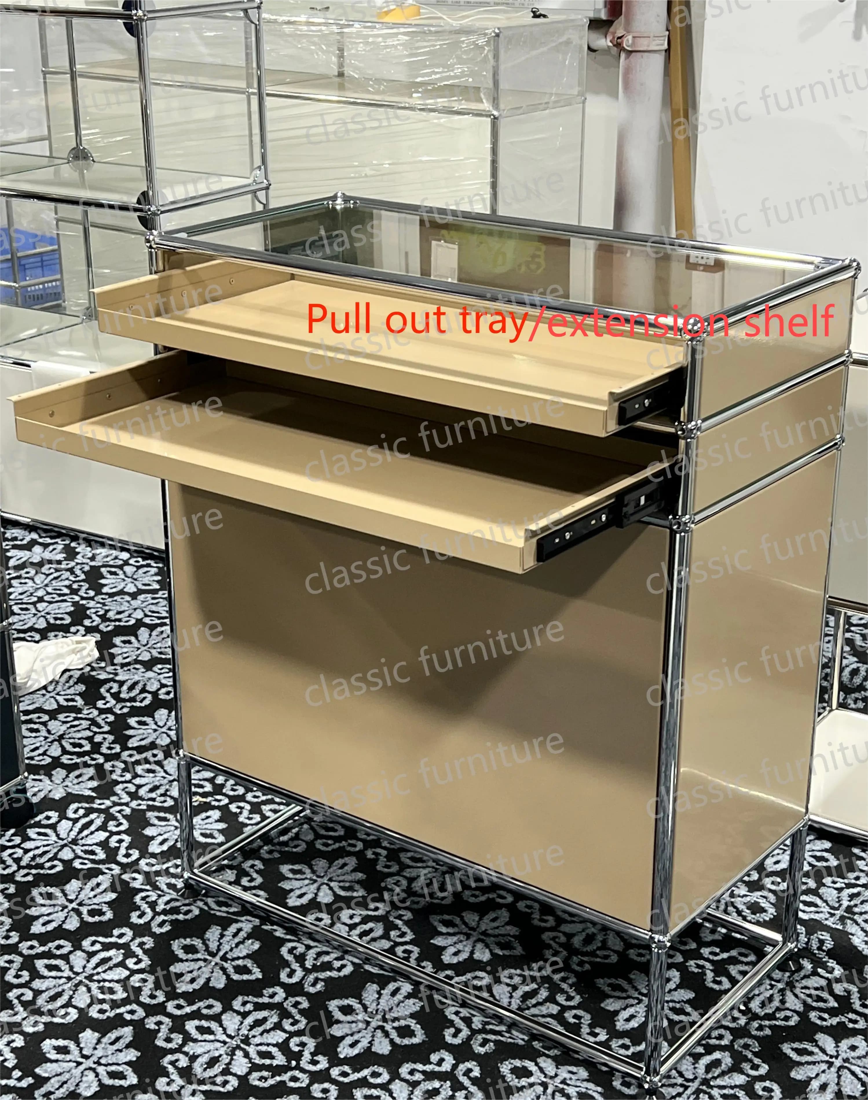 Meubles modulaires personnalisés en métal et acier inoxydable, armoire de rangement, buffet, étagère