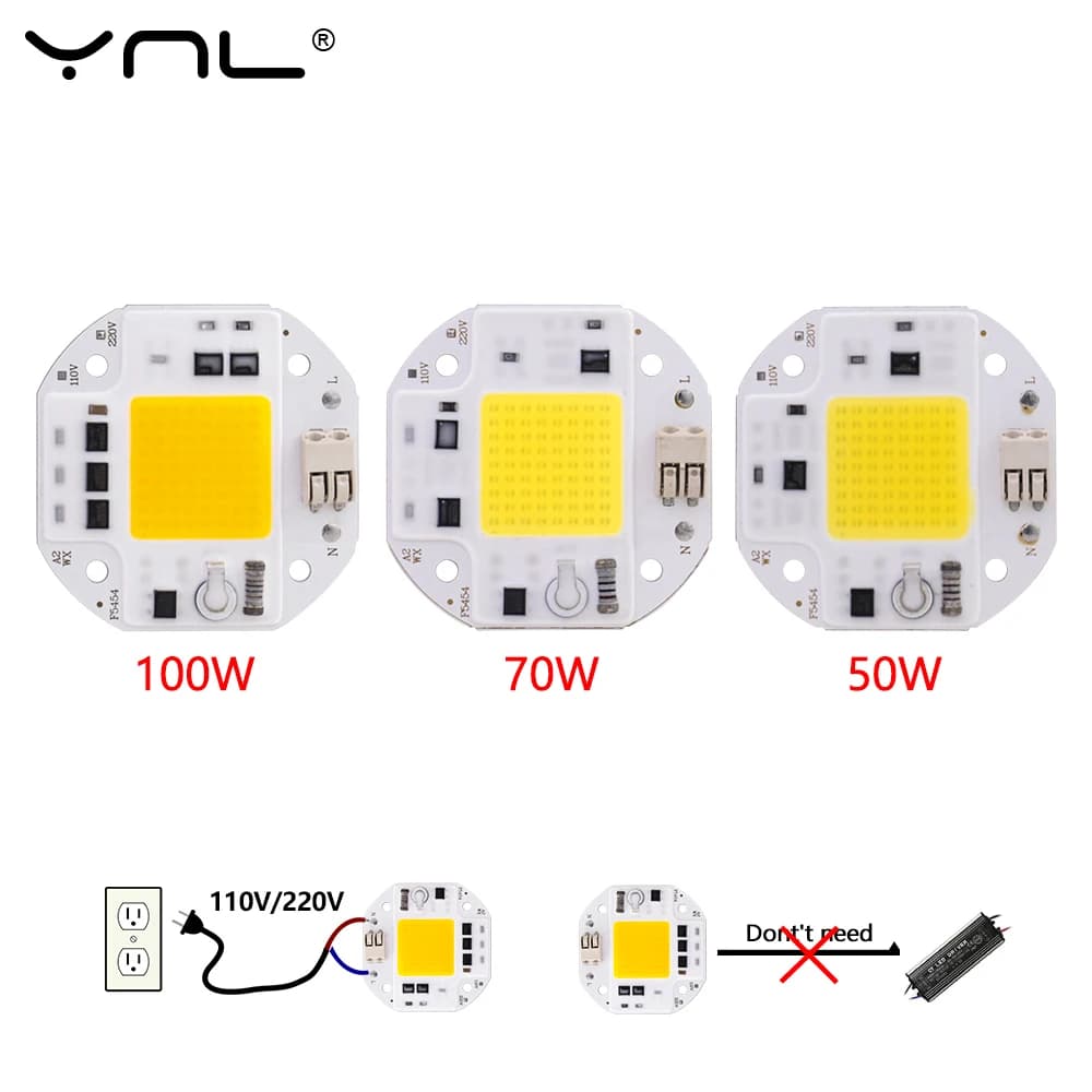 Puce LED COB haute puissance, IC intelligent, pas besoin de pilote, budgétaire, lampada, éclairage b