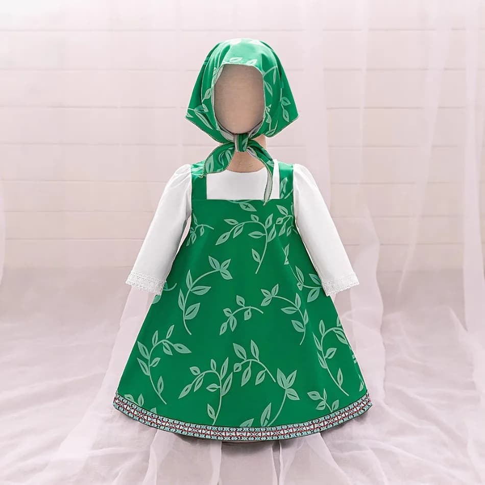 Costume de cosplay Masha pour tout-petits, tenue de dessin animé d'Halloween pour filles, robes rose
