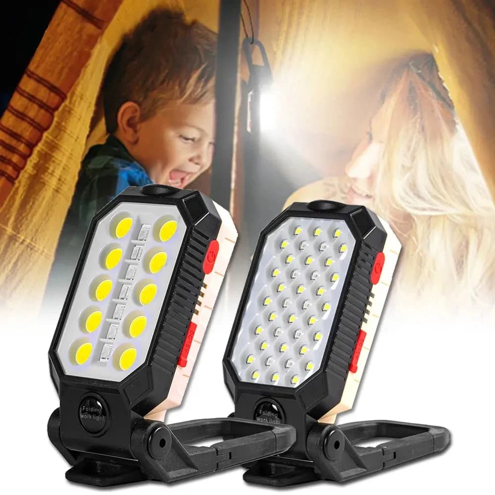 Projecteur de travail multifonction, lampe de poche éblouissante, batterie intégrée, affichage de la