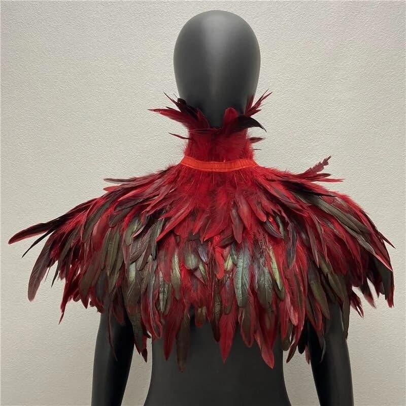 Châle de Style Gothique avec Plumes pour Femme, Robe, Cape, Écharpe, Snood, Dinde, ixde Mariage, Hal