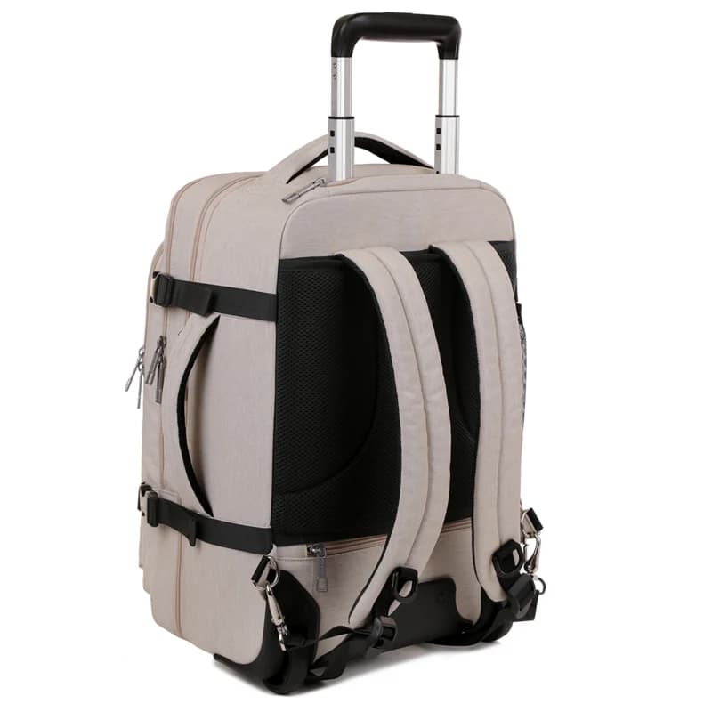 Sac à dos roulant bagage à main, sac à dos de voyage pour ordinateur portable avec roulettes pour ho