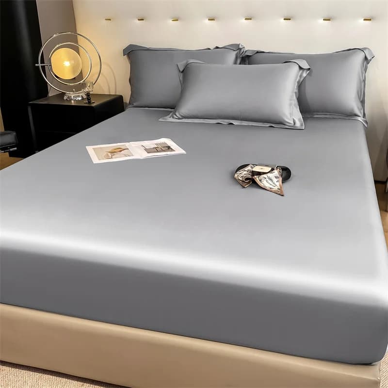Drap-housse en soie de mûrier naturelle, housse de matelas, Queen, King, taille personnalisée, luxe,