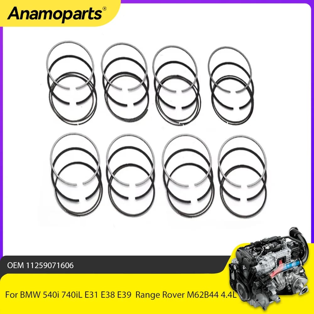 Jeu de segments de piston de moteur, Φ 92mm, STD Fit 4.4 L, BMW 540i, 740iL, E31, E38, E39, E53, 840