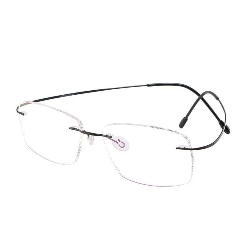Monture de lunettes sans monture en titane pur ultra-léger pour hommes, affaires carrées, contrevena