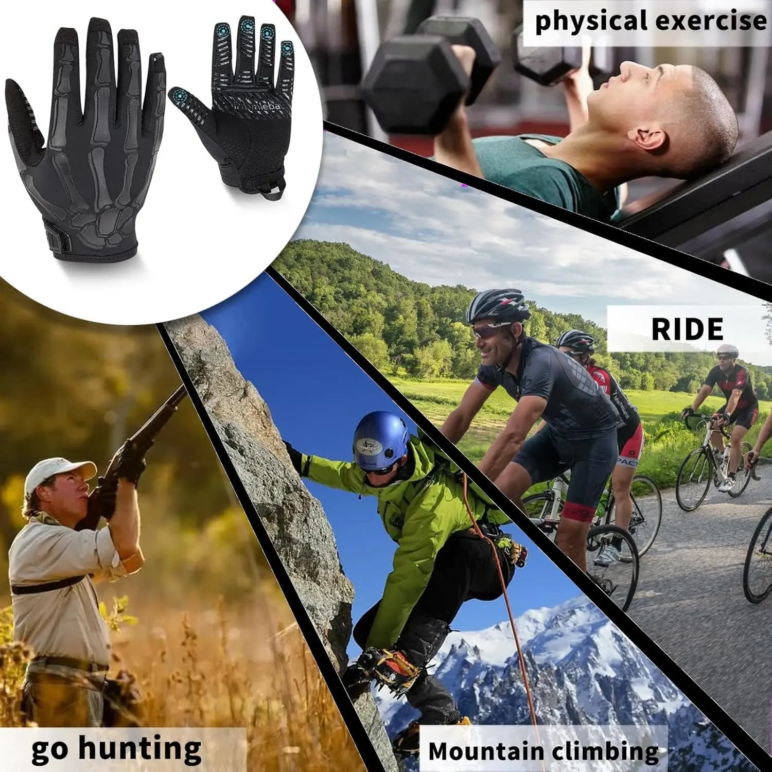 Gants tactiques d'extérieur en soie glacée à doigts complets pour la moto, compatibles écran tactile