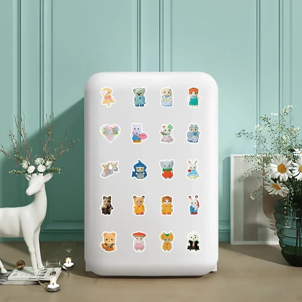 100/200 pièces Calico Critters autocollants ordinateur portable Scrapbook décoration Graffiti décalc