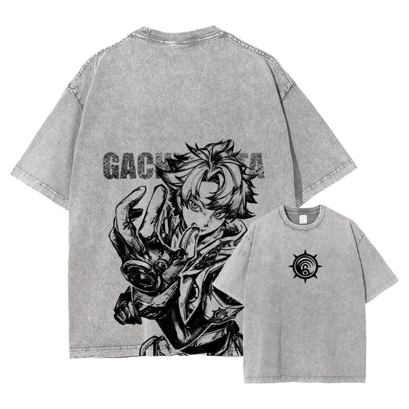 Anime Gachiakuta T-shirt Manga dessin animé Jabber Rudo Enjin Vintage lavé hauts t-shirts Harajuku m