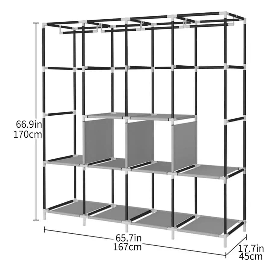 Armoire portable, étagères de rangement pour vêtements, organisateur de rangement pour vêtements ave