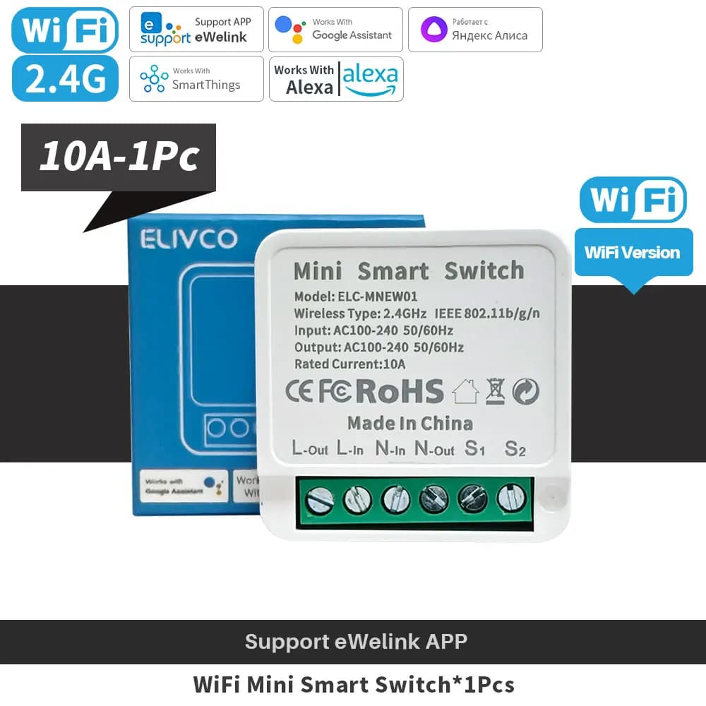 EWelink Wifi Module de commutation intelligent 2 voies bricolage commutateurs de lumière Mini relais