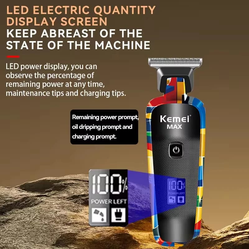 Kemei KM-MAX5090 Original Rechargeable Électrique Tondeuse À Cheveux Impression Graffiti Tondeuses T
