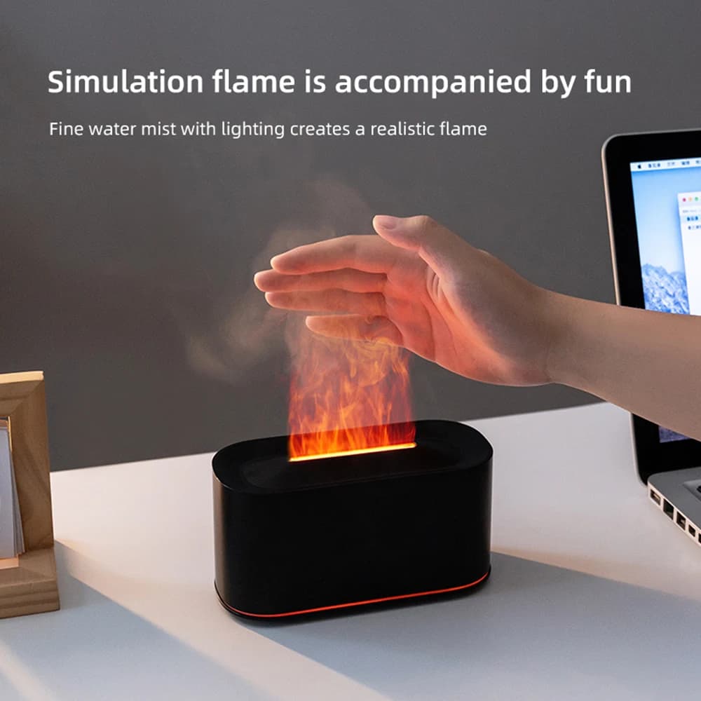 Diffuseur d'huiles essentielles de flamme, humidificateur diffuseur de flamme colorée, diffuseur d'h