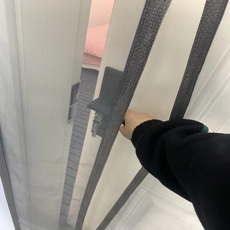 Moustiquaire magnétique grise, rideaux de taille personnalisée, moustiquaire de porte, fermeture aut