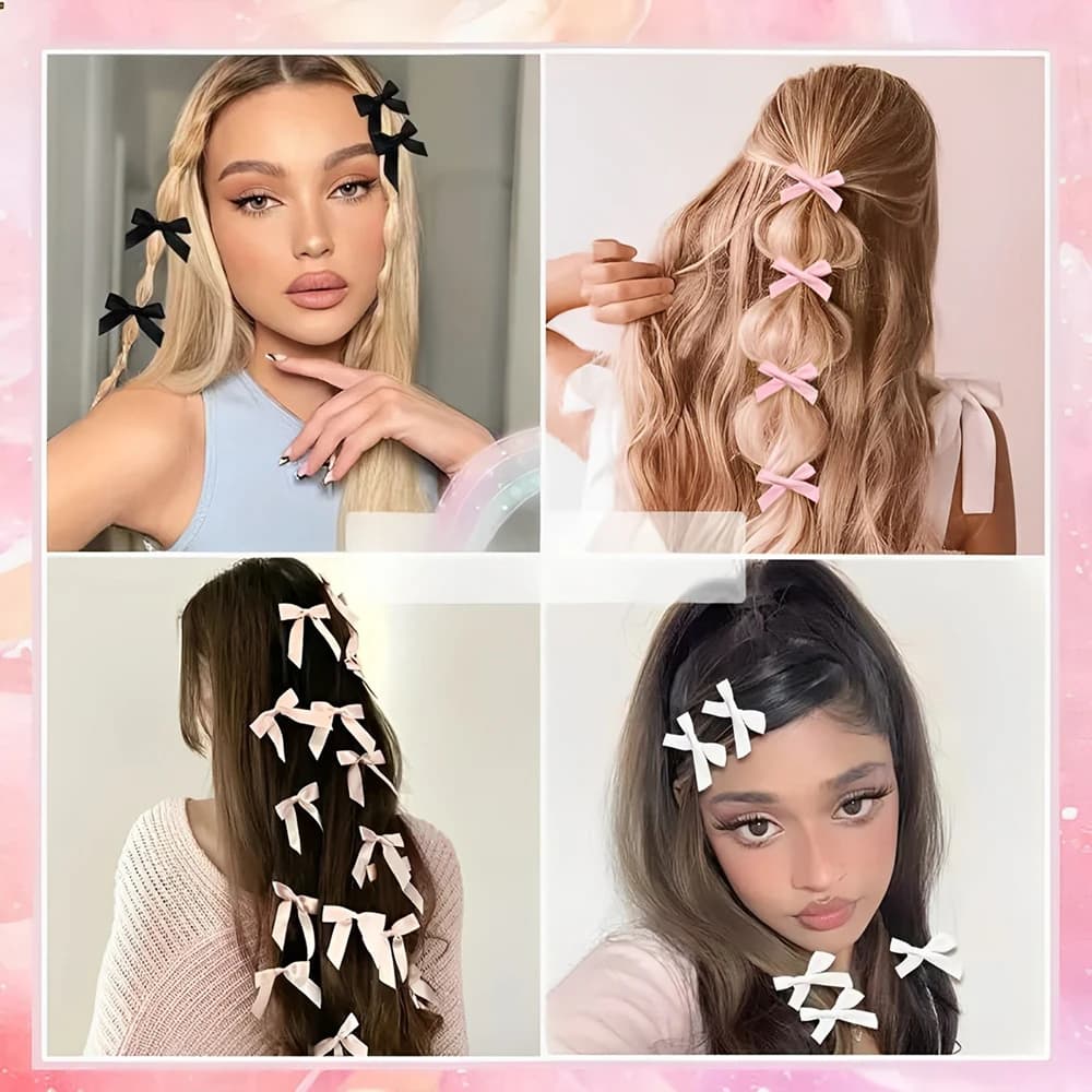 Mini pinces à cheveux Y2k pour filles, 5 à 24 pièces, épingle à cheveux en métal, Barrette, ruban fa