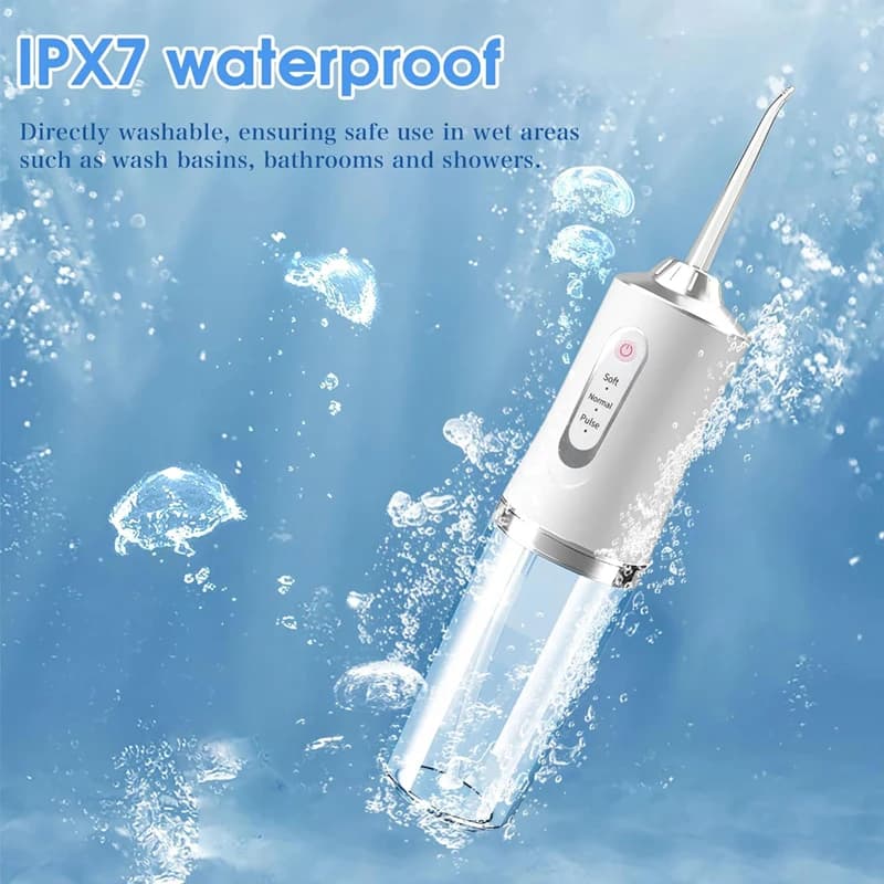 Irrigateur buccal Portable, fil dentaire à Jet d'eau, Rechargeable par USB, cure-dents, 4 pointes de