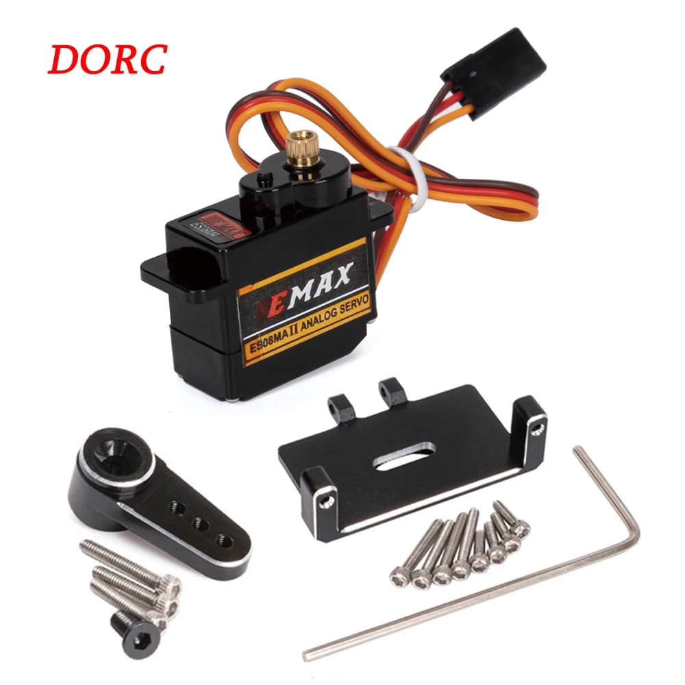 EMax ES08MA II 12g servo à engrenages métalliques analogiques avec support et bras 15T pour modèle d
