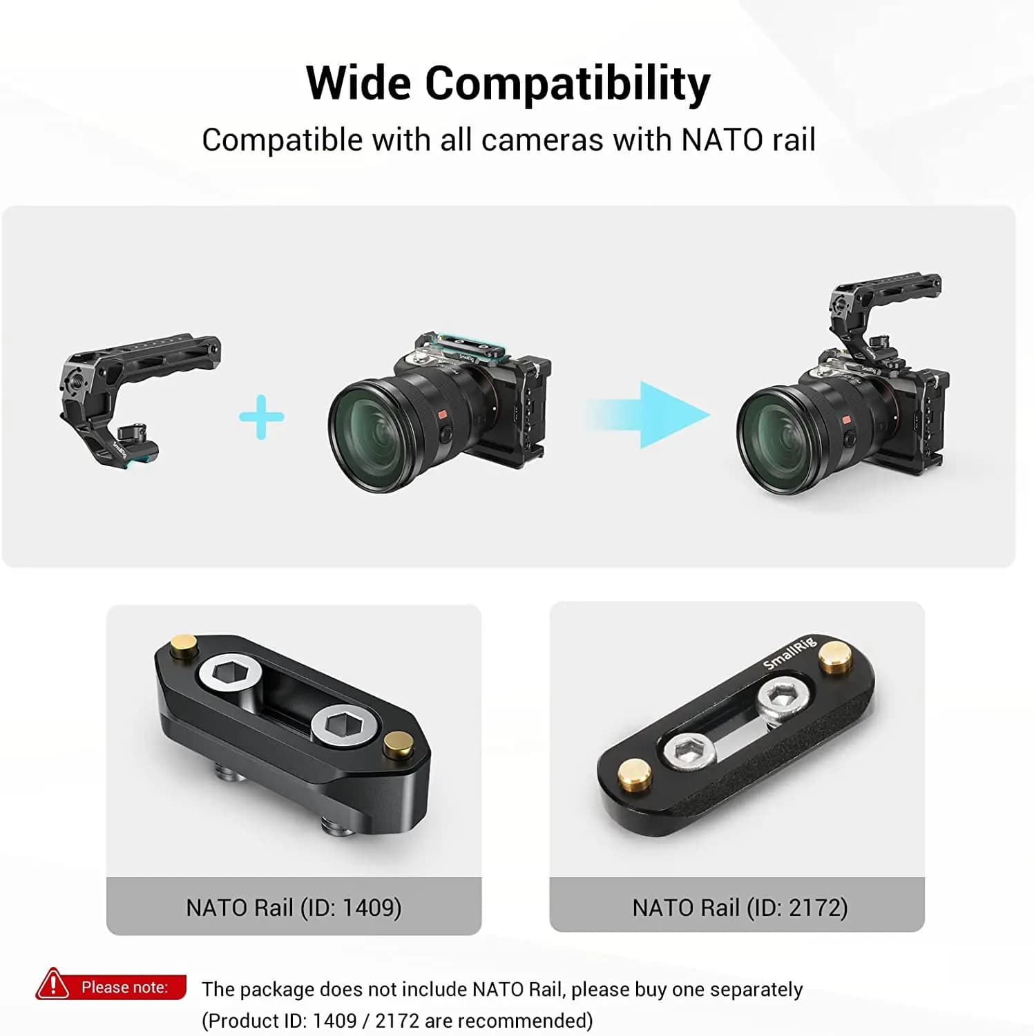 SmallRig-Poignée TRANTop à dégagement rapide pour Sony, appareil photo reflex numérique, sabot froid