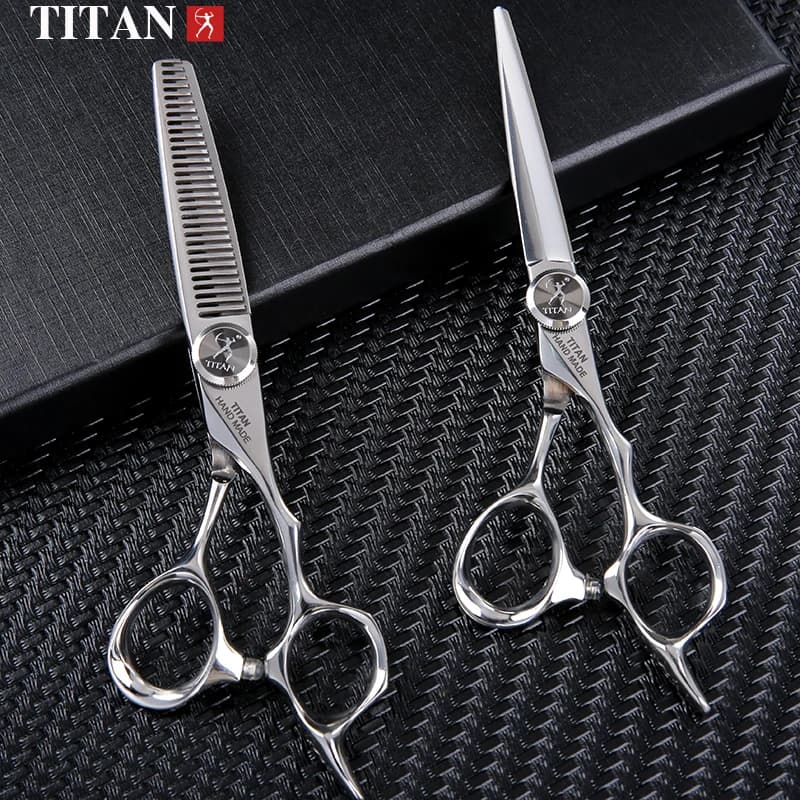 TITAN ciseaux de coiffeur professionnels ciseaux de coiffeur coupe de cheveux ensemble d'amincisseme