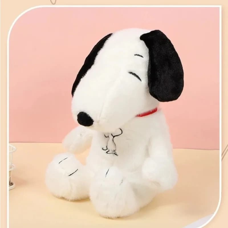 Nouveau bébé respiration apaisant Snoopy chien blanc en peluche poupée compagnon de couchage musique