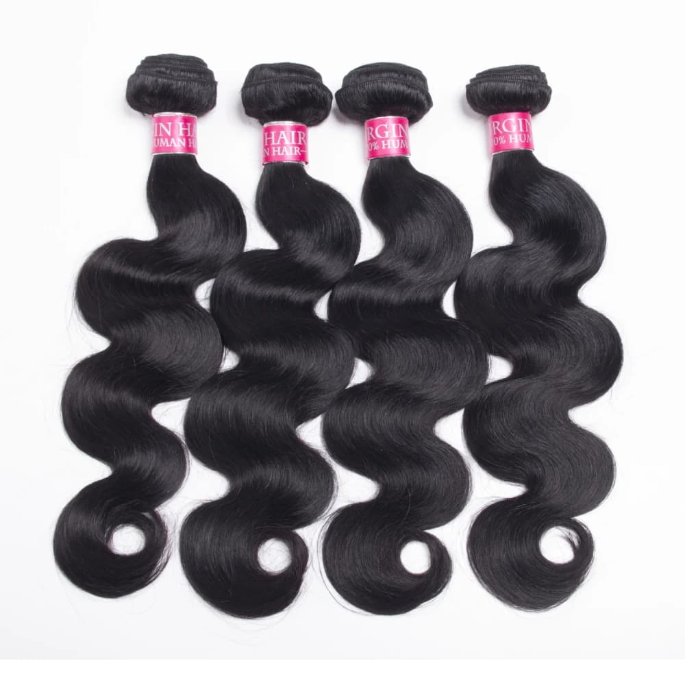 Extensions de Cheveux Humains Ondulés Naturels Brésiliens Remy – Lots de 1/3/4 Pièces Noirs Naturels