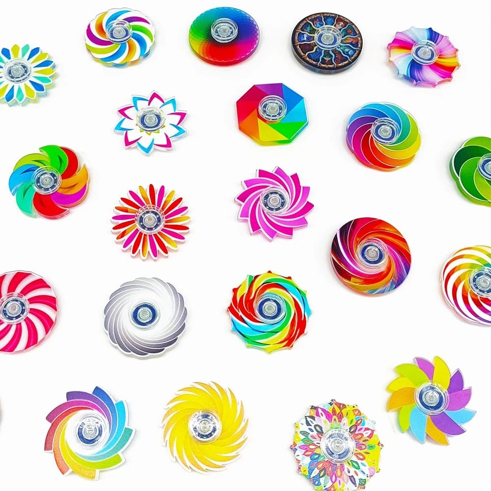 Mini Fidget Spinners, 24 pièces, jouets sensoriels anti-Stress et d'anxiété pour cadeaux de fête d'a