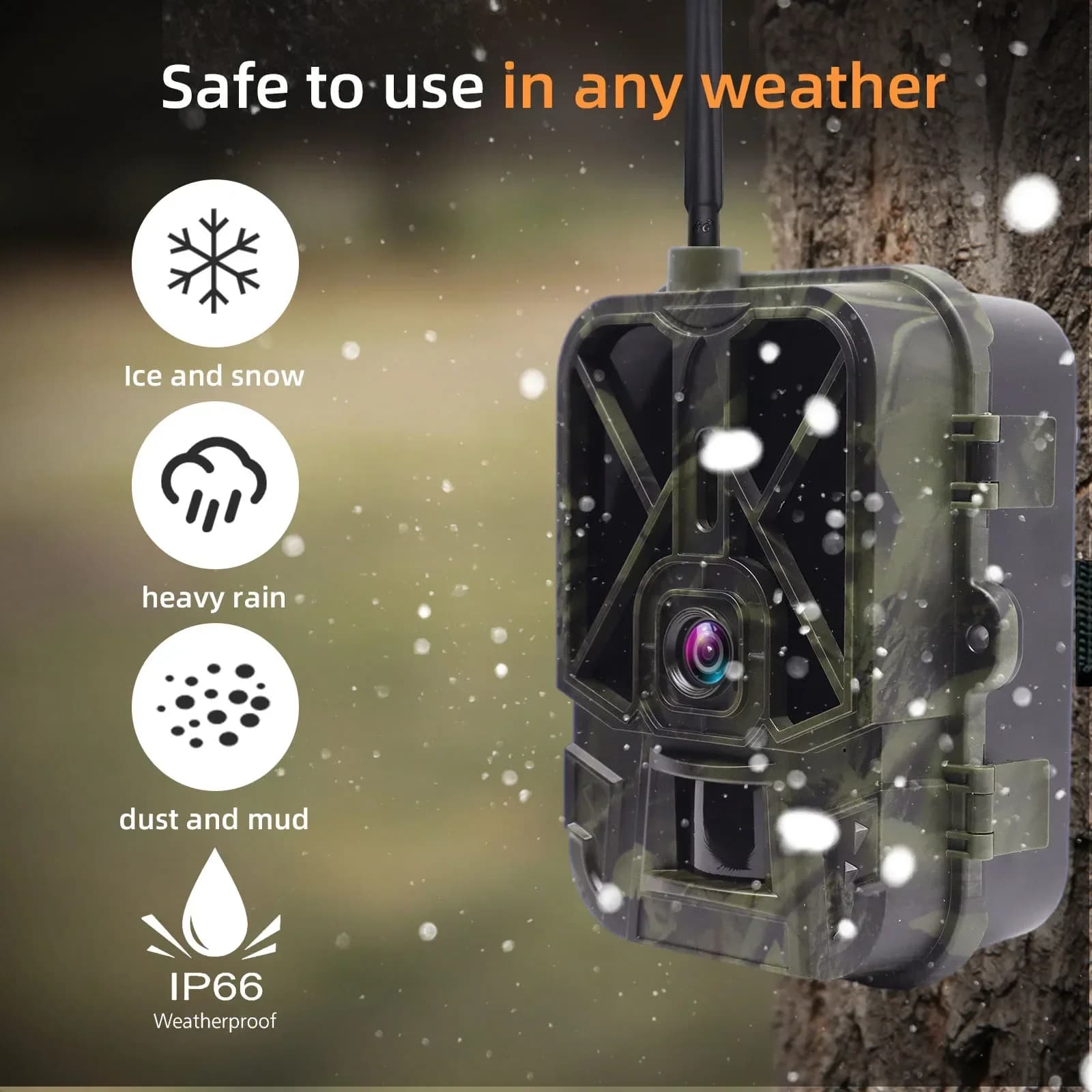 Caméra de chasse 4K 36MP avec contrôle 4G, cloud, extérieur, sans batterie au lithium, suivi, vision