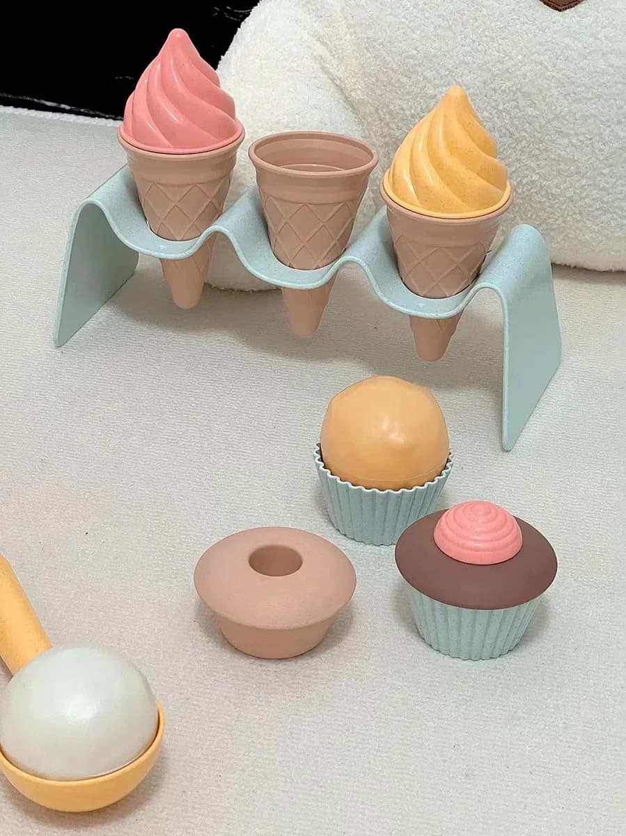 Jouets de plage pour enfants, jeu de sable, paille de blé, jouets de crème glacée, outils de creuser