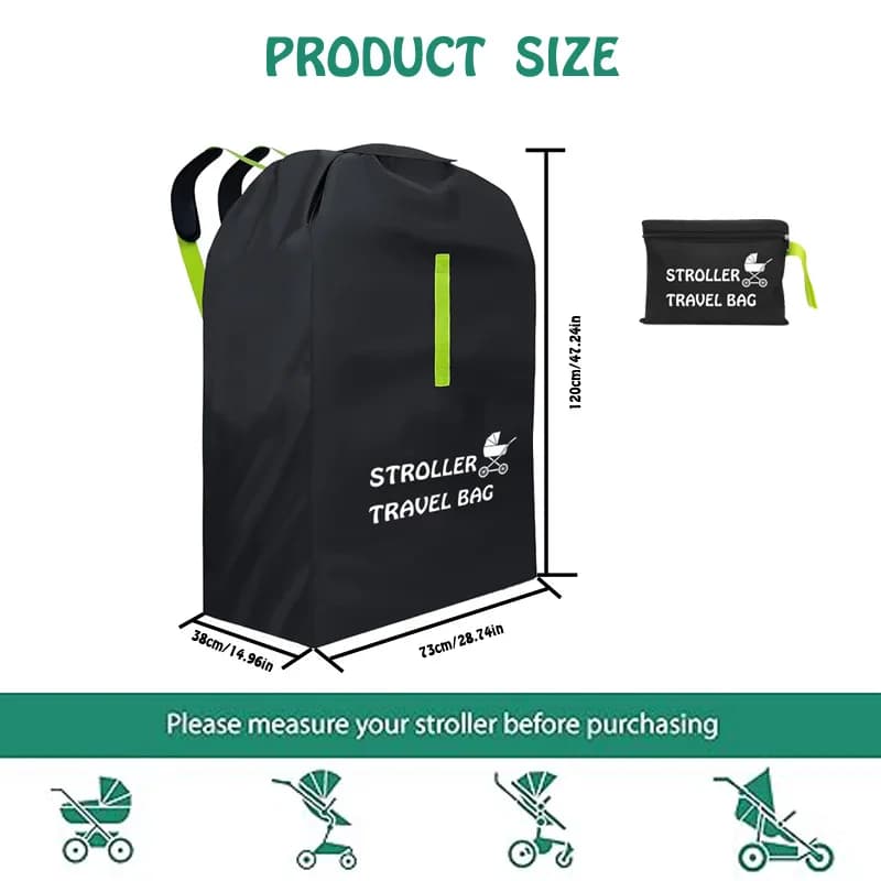 Sac de voyage pour poussette de bébé, avec ceinture d'épaule, sac à poussière universel, organisateu