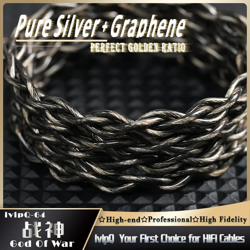 Câble de mise à niveau pour écouteurs HiFi ivipQ-64 God of War, 7N, graphène imprégné d'huile d'arge