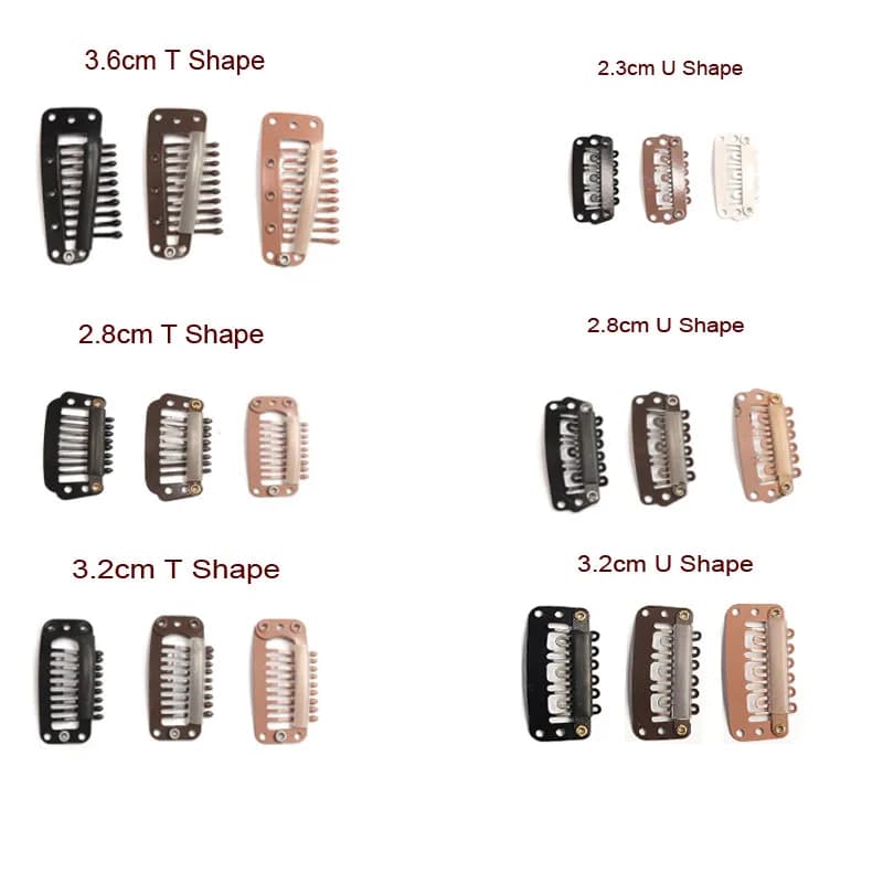 20 pièces pince dans l'extension de cheveux perruque Clips pour cheveux humains frange Snap pinces à