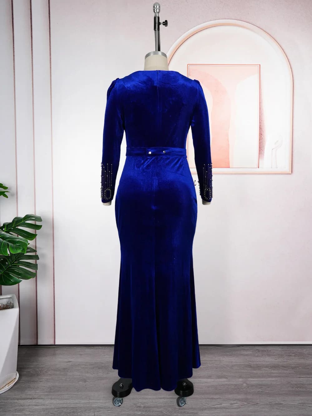 Robe de soirée de luxe pour femmes, élégante, manches longues, style sirène, pour mariage, anniversa