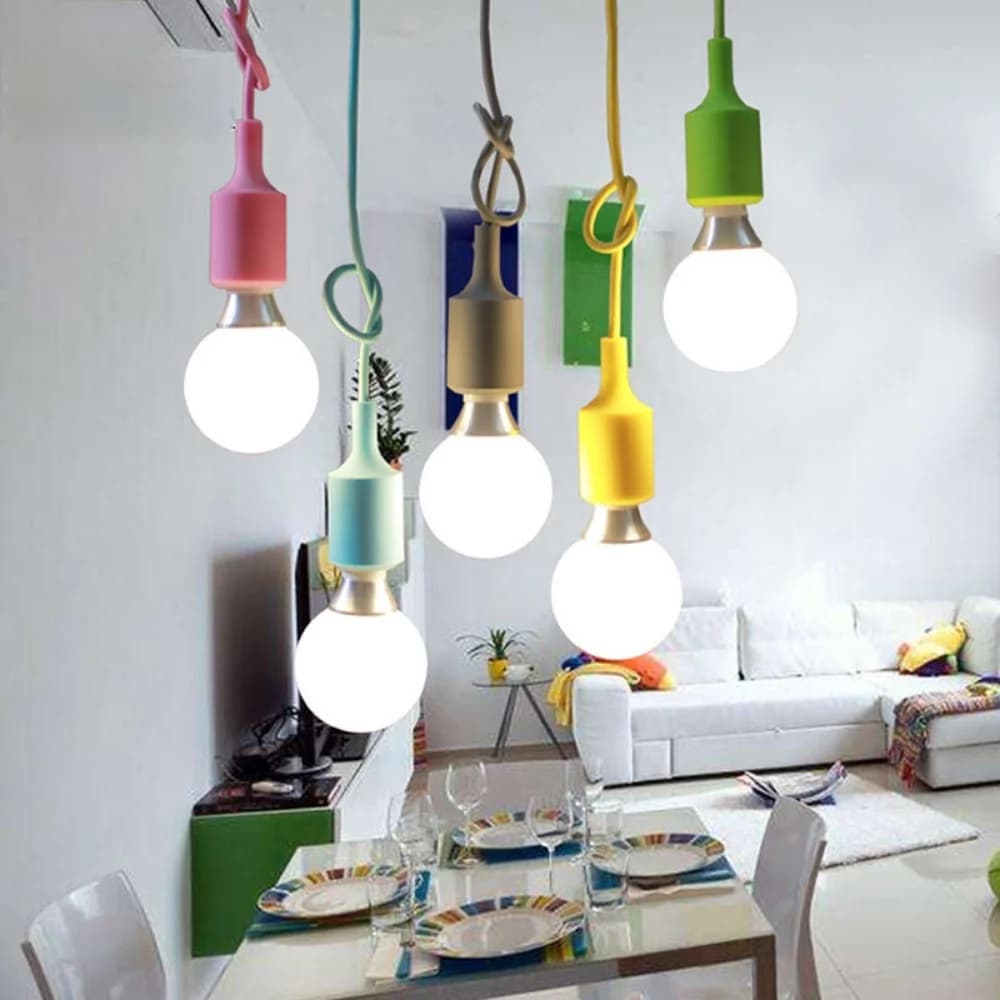 Lampes suspendues modernes simples à tête unique, lampes suspendues en Gel de silice AC90-260V E27, 