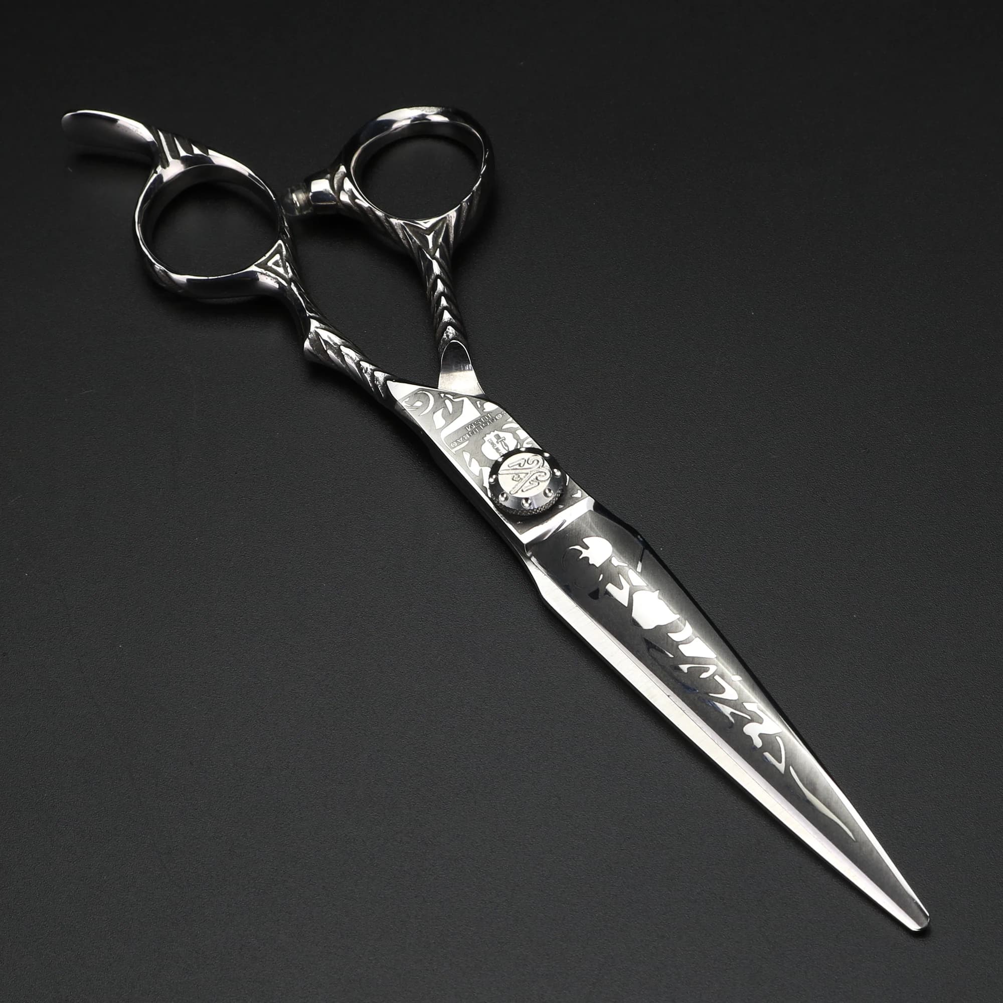 Ciseaux de tatouage de cheveux de 7 pouces, ciseaux de coupe japonais 440C, ciseaux professionnels d