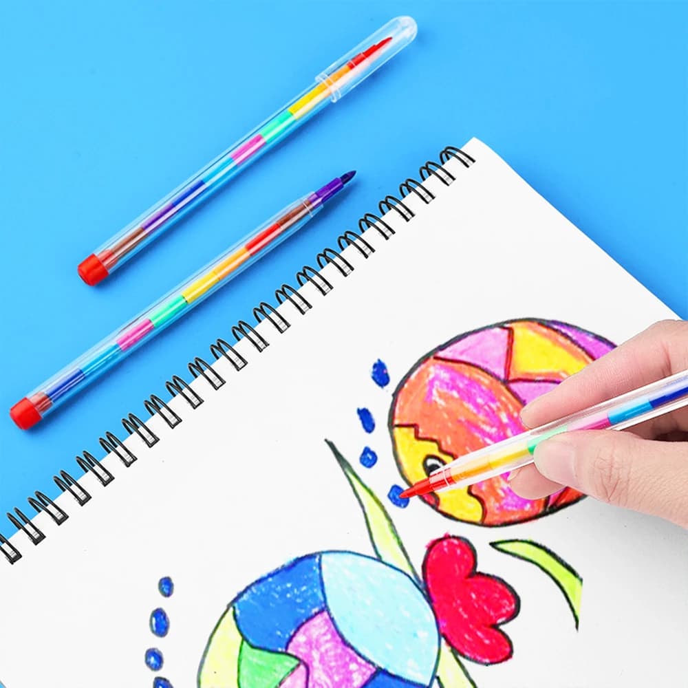 Ensemble de Crayons Graffiti de peinture colorés empilables, fournitures de fête pour enfants, cadea