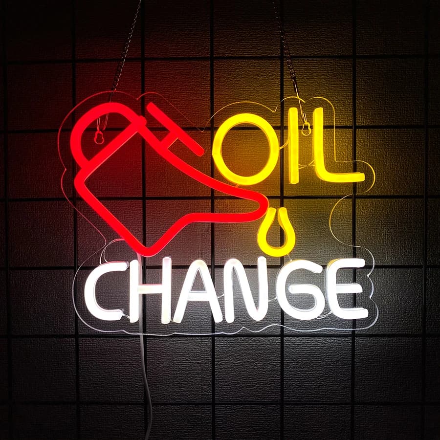 Changement d'huile/Texaco/Gulf/panneau néon LED Standard pour décoration murale, magasin de réparati