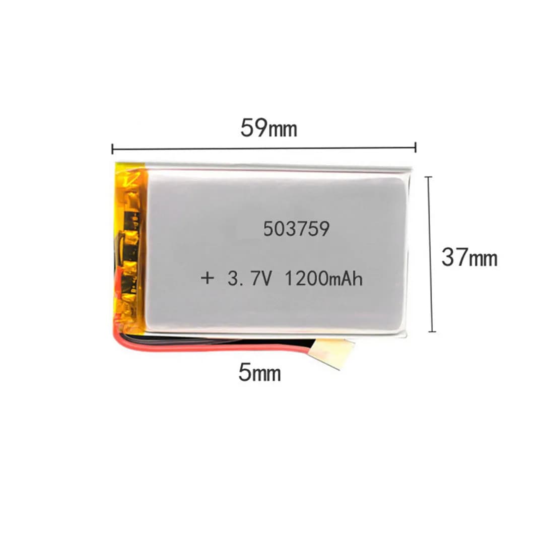 2/5/10/20 pièces 3,7 V 1200 mAh 503759   Batterie au lithium-ion polymère, connecteur JST de 2,0 mm
