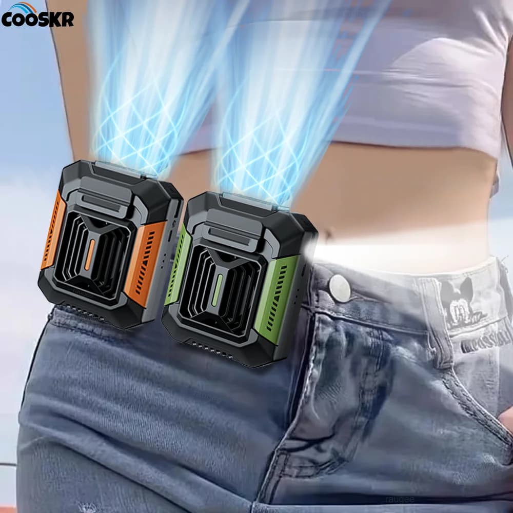 Mini ventilateur de taille portable aste par USB, clip de taille de camping en plein air, lumière LE